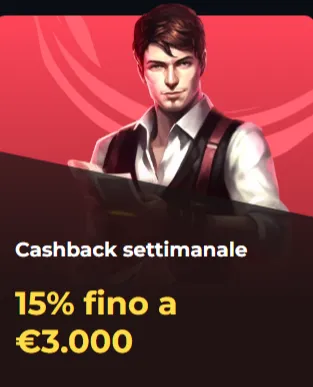 Cashback settimanale 15pct fino a eur3000